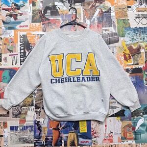Vintage UCA Cheerleader Varsity Sweatshirt Gray Long Sleeve Crewneck Size L